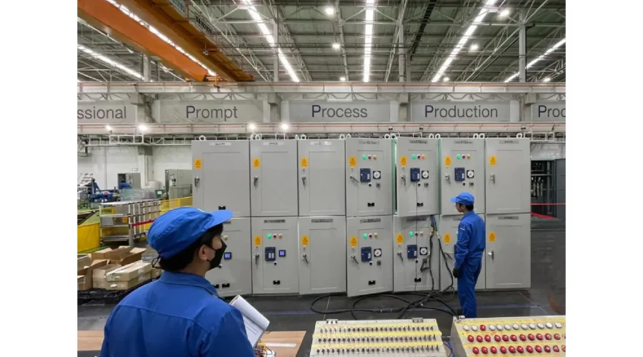 A photo of the testing and commissioning process.