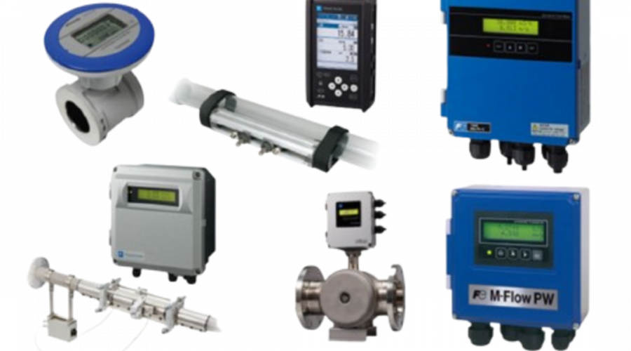 A photo of an ultrasonic flowmeter.